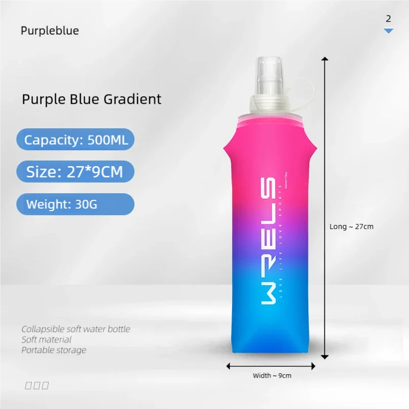 Foldable 500 ml TPU Soft Flask for Running and Hiking