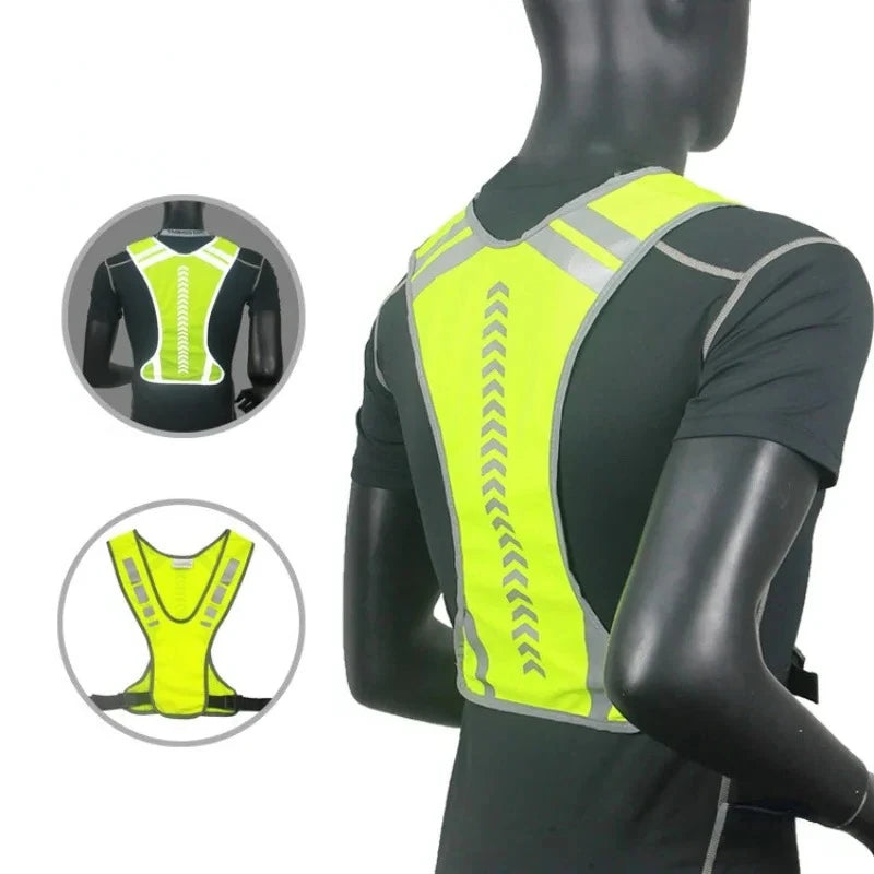 Cycling Reflective Vest High Visibility Safe Jacket for Night Riding Running Jogging Cycling Motorcycle Outdoor Sports Waistcoat
