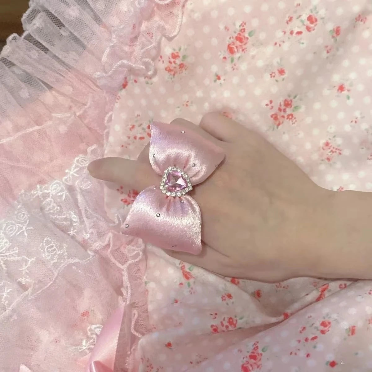 Spicy Girl Y2K Kitty Knot Punk Ring Pink Visual Millennial Ins Cute Fashion Gothic Jewelry Accessory for Trendy Women Daily Gift