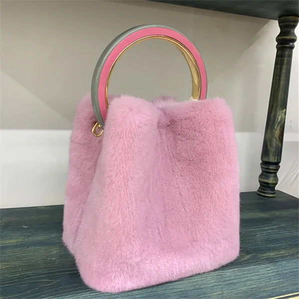 Luxury Designer Handbags Bag Mink Fur Bags for Women Square Bag Shoulder Bags Woman Luxury 2026 Ladies Hand Bag Women's Bag