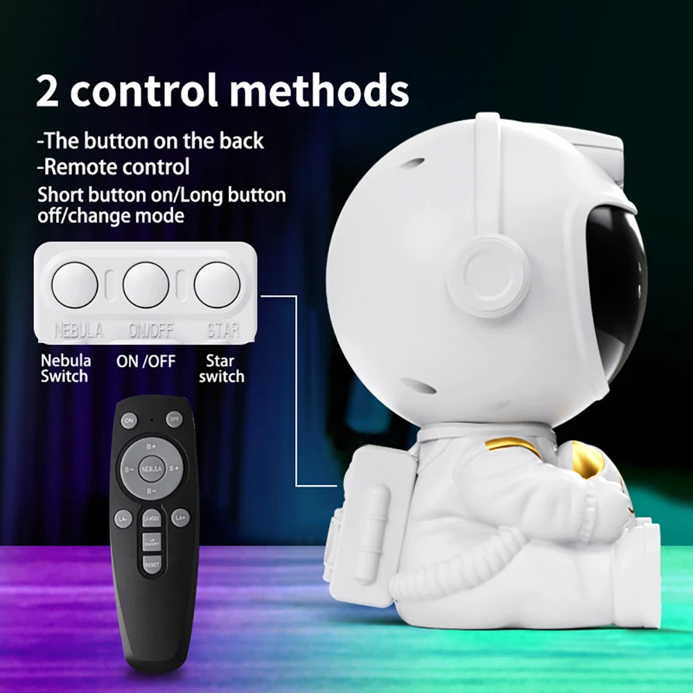 Remote Control Astronaut Galaxy Projector Night Light, 360° Rotatable Nebula Star Lamp for Kids’ Bedroom Party Ceiling Decor