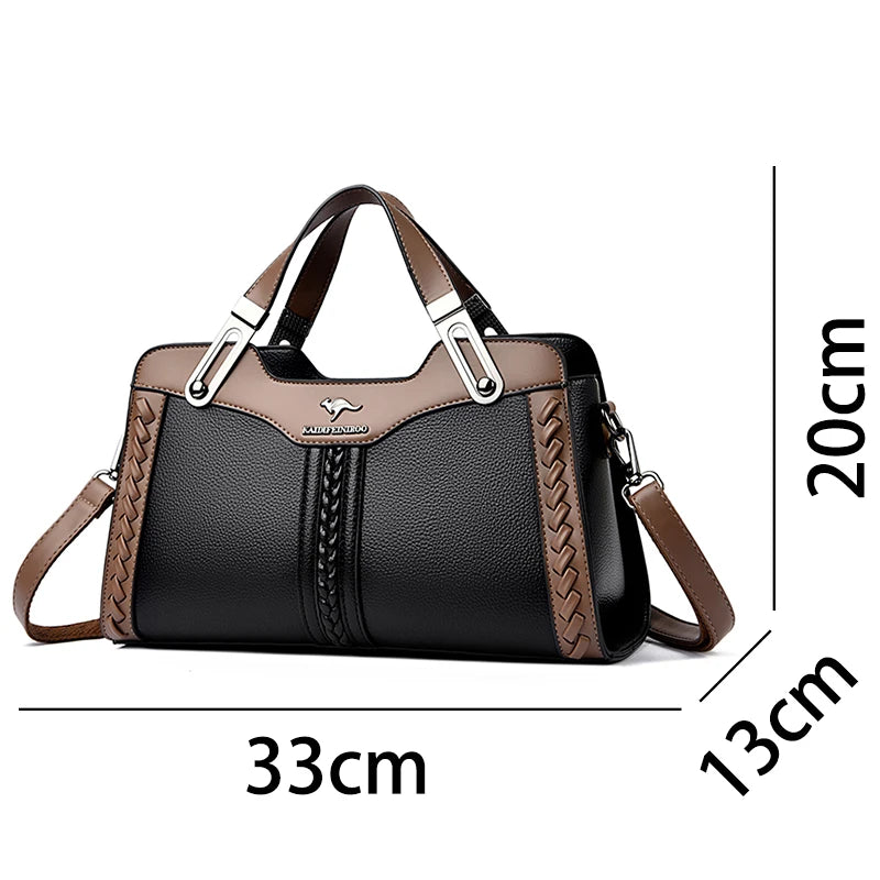 Top Quality Pu Leather Messenger Bag Women's Handbag Top-Handle Bags Luxury Designer Female Shoulder Crossbody Bags Sac A Main