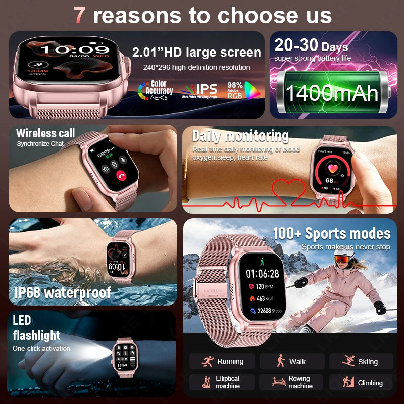 Smartwatch LIGE da 2,01″ con chiamate Bluetooth