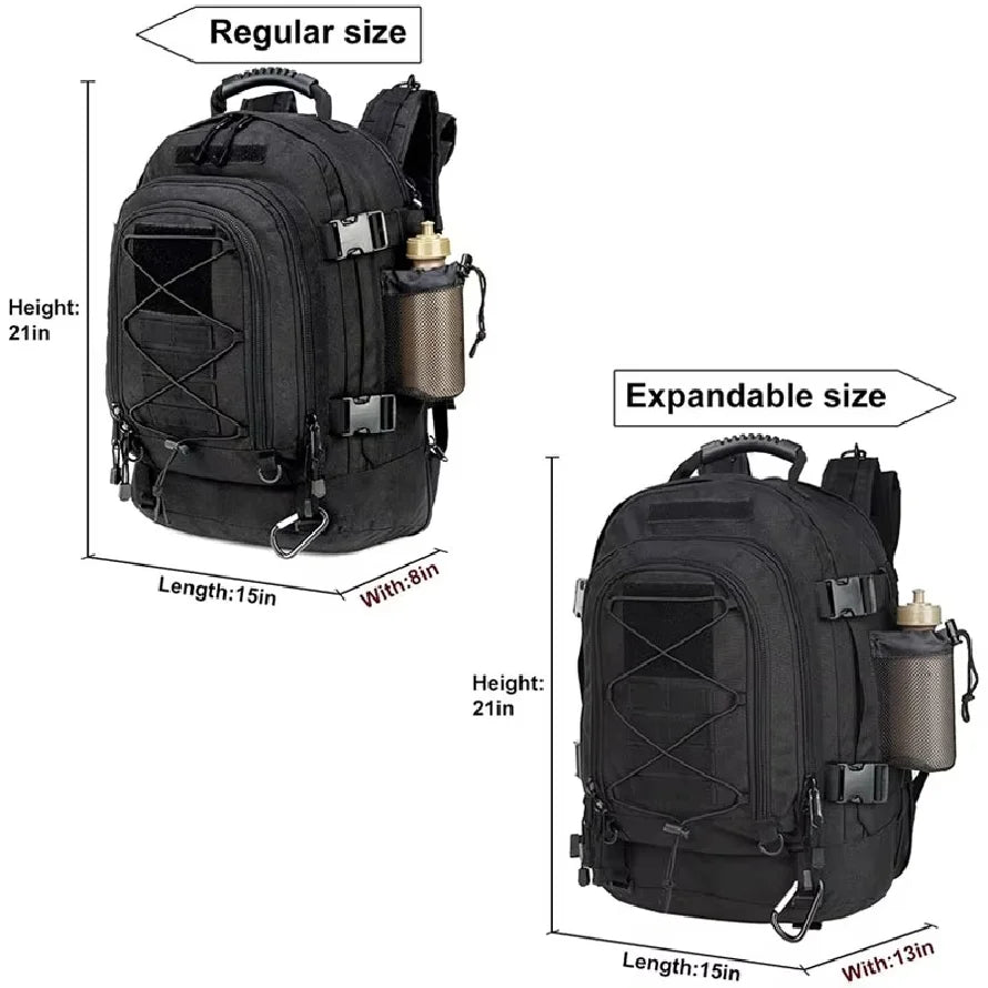 60 L Nylon Tactical Hiking Backpack with Rain Cover Not Included