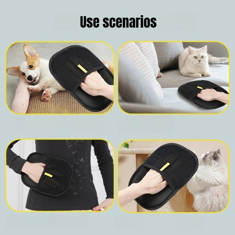 Gants de toilettage pour animaux, brosse antistatique pour enlever les poils d’animaux, outil pour retirer les poils de chien et de chat du canapé, du tapis et des vêtements