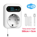 Tuya WIFI Digital Thermostat Socket 16A Outlet Plug Remote Temperature Controller Timer Switch Cooling Heating 3M NTC Sensor