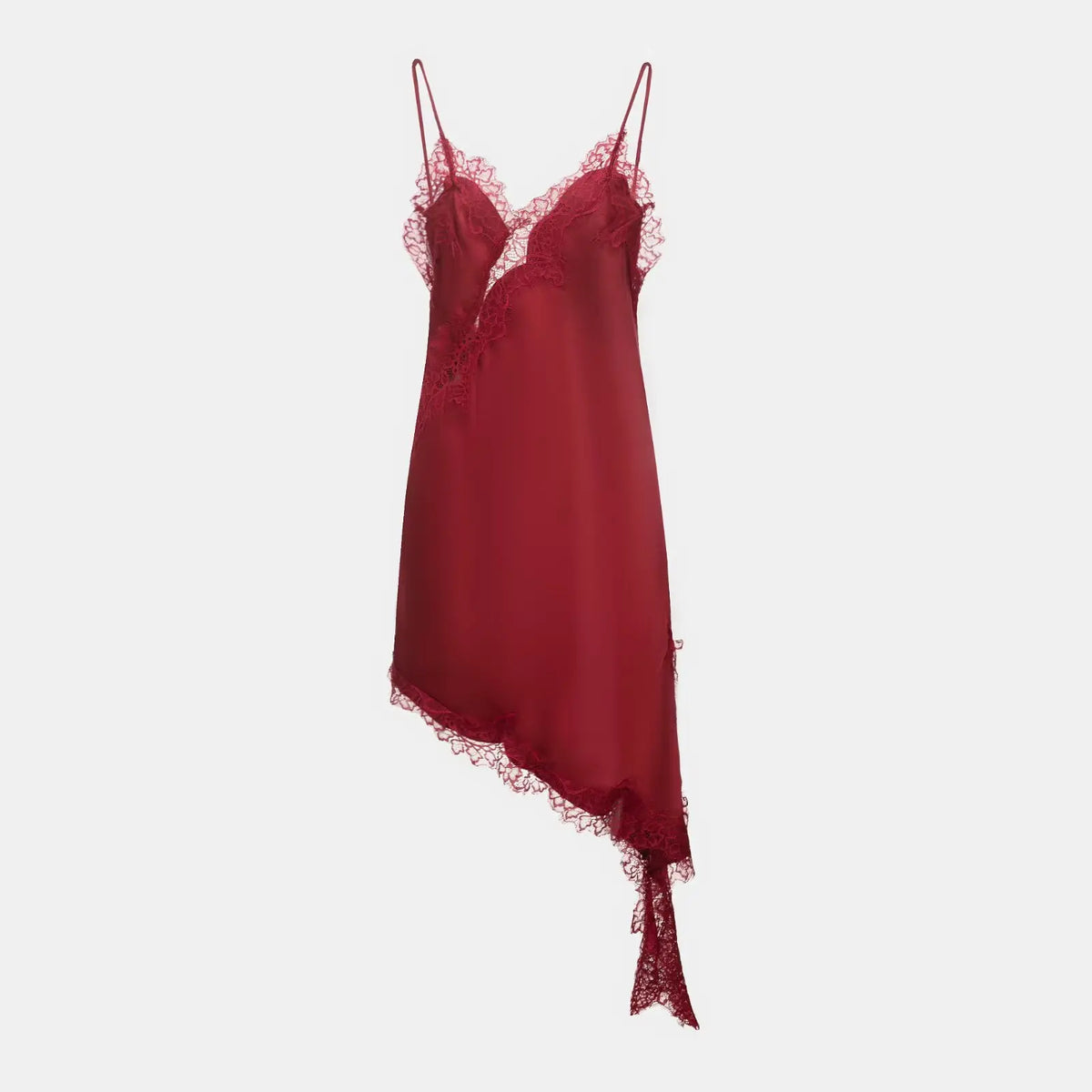 Abito corto in raso da donna con scollo quadrato e lacci