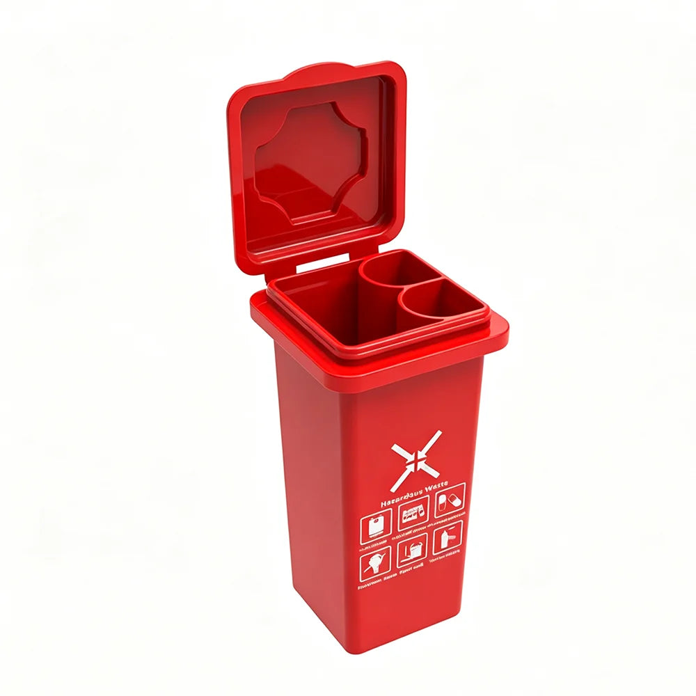 Mülleimerförmige Aufbewahrungsbox mit Klappdeckel, Fächerdesign, Feuerzeugbehälter, Raucher-Organizer, Zigarettenschachtel