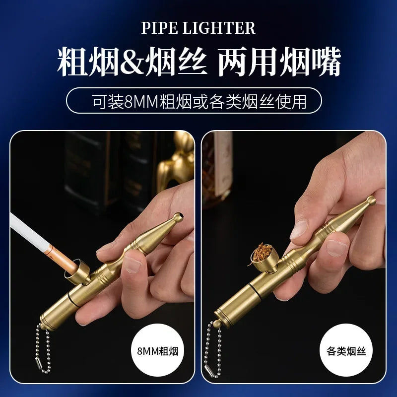 Creative Personality Kerosene Lighter, Two-in-One Multi-Function Trolley Filter Pipe Lighter, Men's Gift for Father