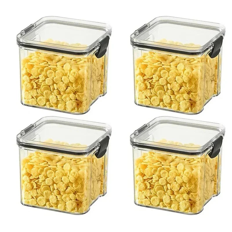 1-4PCS Sealed Jars Kitchen Organizer Grain Storage Boxes Large Capacity Sealed Container Seasoning Jars Set Fresh-keeping Tank