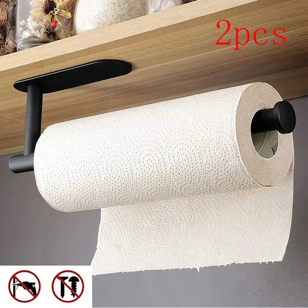 Klebbarer Toilettenpapierhalter Organizer Wandhalterung Aufbewahrungsständer Küche Badezimmer Ohne Bohren Taschentuch-Handtuchspender Edelstahl