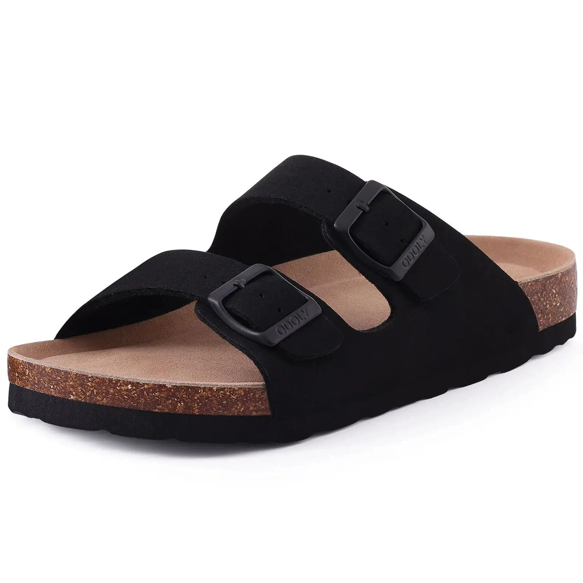 Asgard Women's Cork-Sole Clog Slippers, Fashionable Cow Suede Flat Mules with Adjustable Buckle, Men's Leather Potato Shoes, Beach Sandals