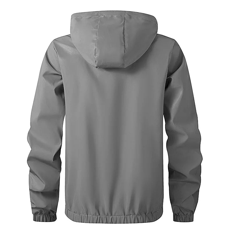 Vestes réfléchissantes de nuit pour hommes Double tissu imperméable Coupe-vent à capuche Homme Hip Hop Cyclisme Sports Manteaux à fermeture éclair