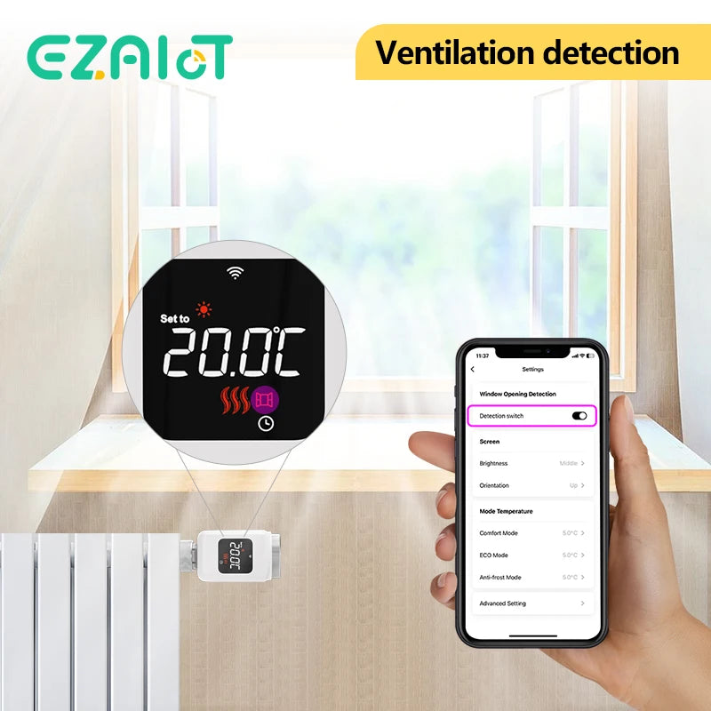 Tuya Smart WiFi Thermostatic Radiator Valve TRV Programmable Thermostat Radiator Heating Controller Actuator Works With Alexa Google Home Yandex Alice Smart Life App Remote
