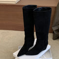 Stivali donna Liyke effetto suede con zeppa interna