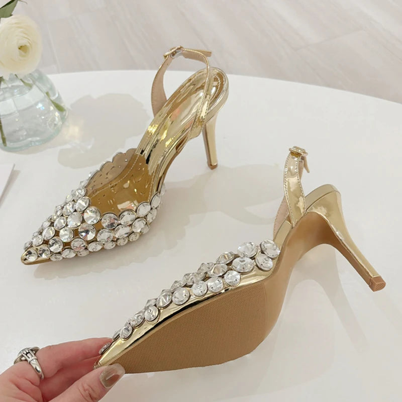 Slingback donna Liyke a punta con inserti luminosi