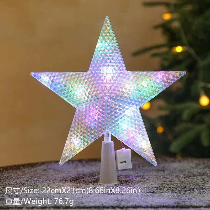 15cm Christmas Tree Decoration Stars Warm White Lights Home Room Decor LED Shining Lamp Xmas Festival TopStar Navidad 1.07in