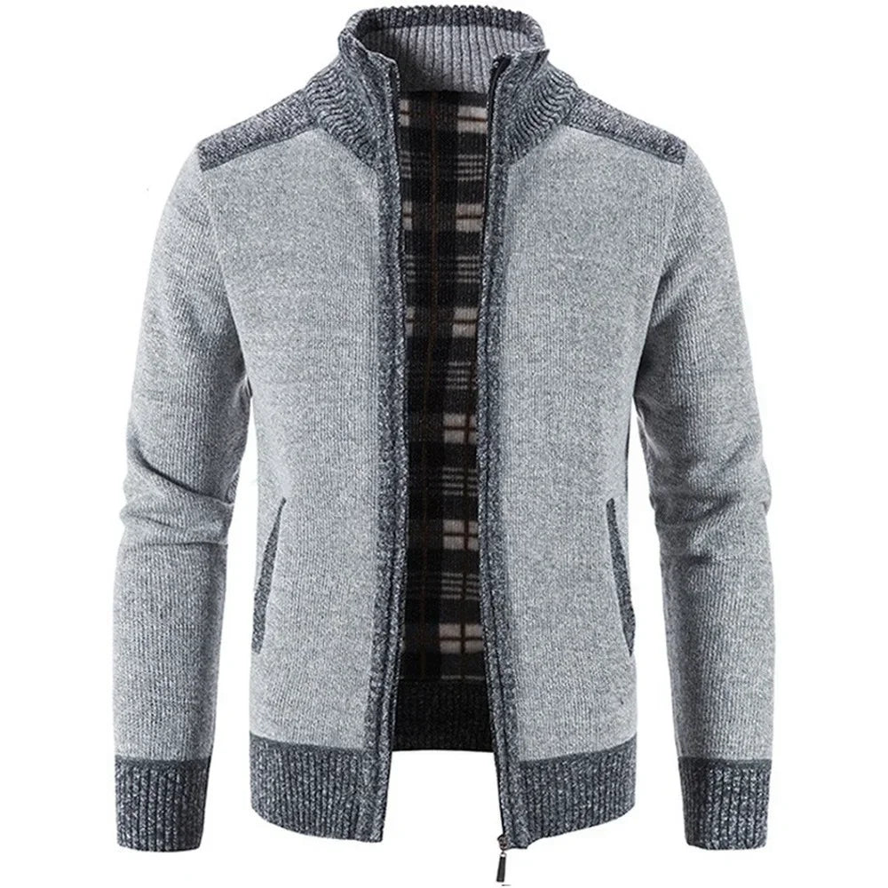 Autumn Winter Men's Thick Sweater Loose Casual Cardigan Sweater Jacket Zip Knitted Sweater Men Streetwear