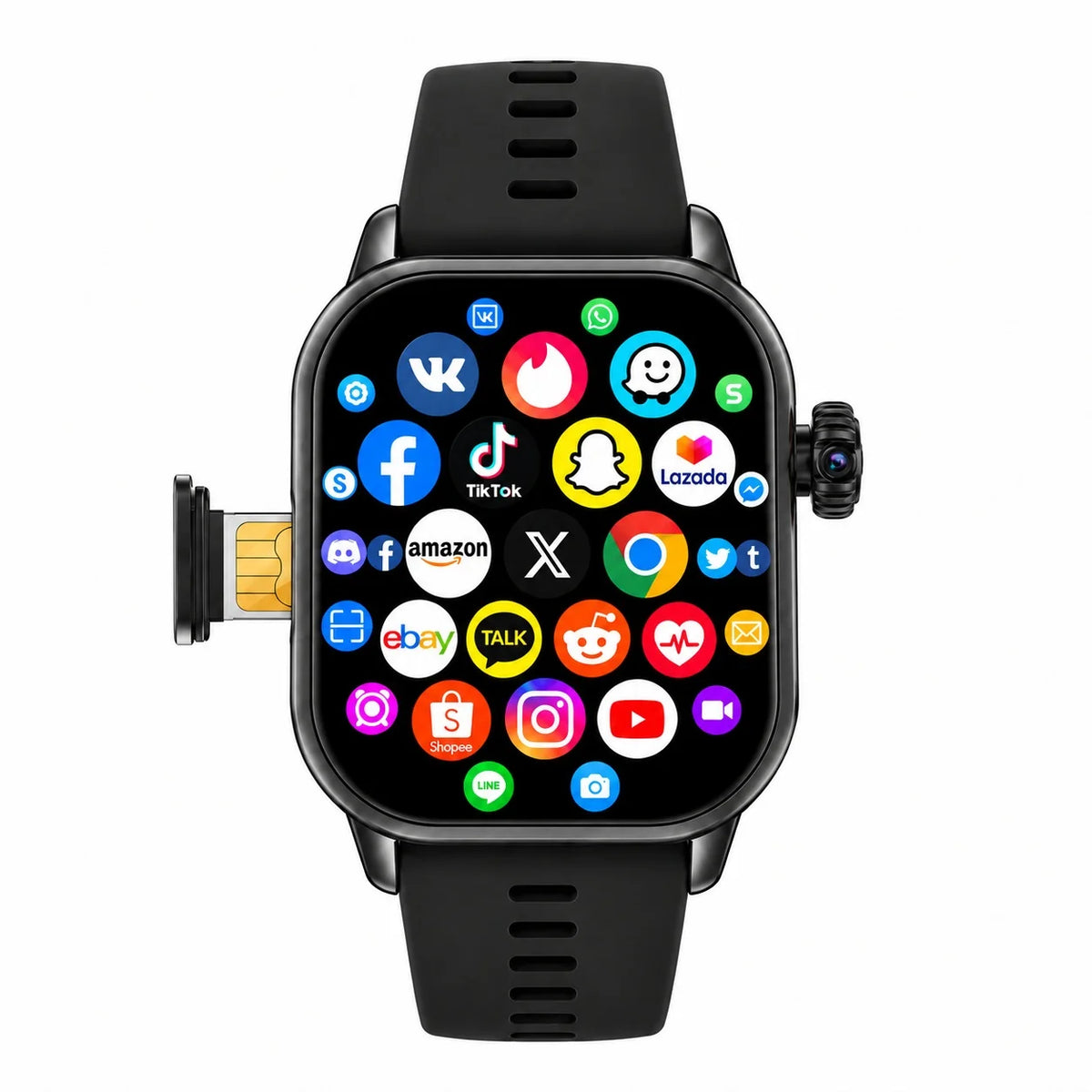 New S10 MAX Smart Watch 4/5G SIM Card 2.06''AMOLED Screen GPS WIFI 190°Rotating Camera Video Call Google Play Android Smartwatch