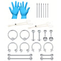 Kit de piercing de acero inoxidable 14G/16G Kit de piercing para el ombligo Kit de piercing para el septo Kit de piercing para labio lengua pezón oreja
