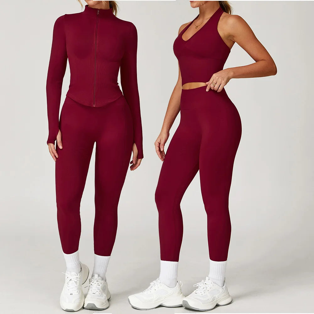 Conjunto de yoga de mujer, top y leggings