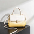 2026 Elegant Women's Luxury Yellow White Gradient Genuine Leather Shoulder Bag Fashion Work Commuter Designer Handbag