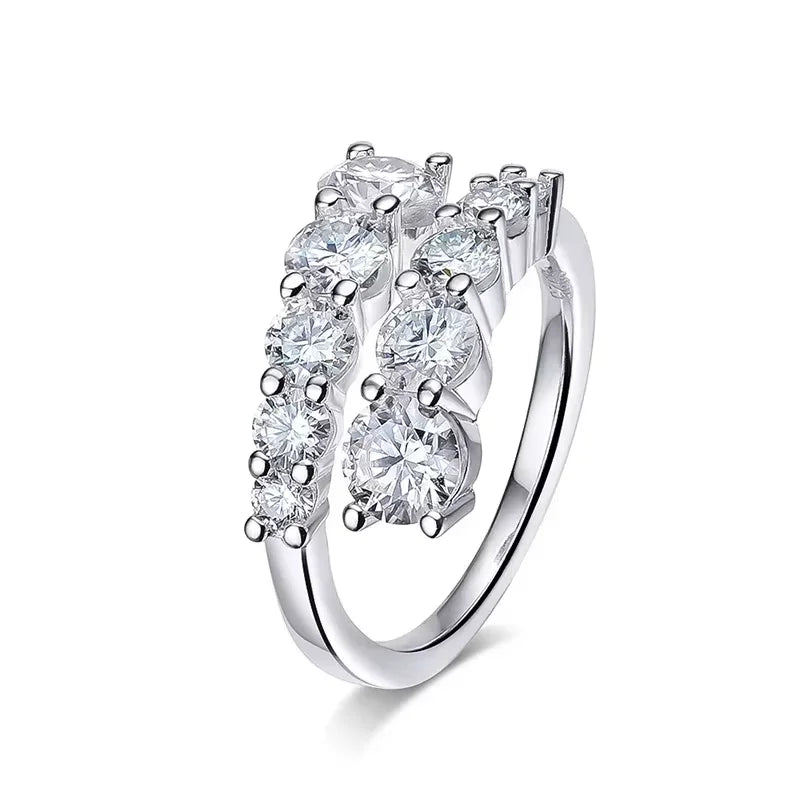 Anello da donna in argento 925 con moissanite