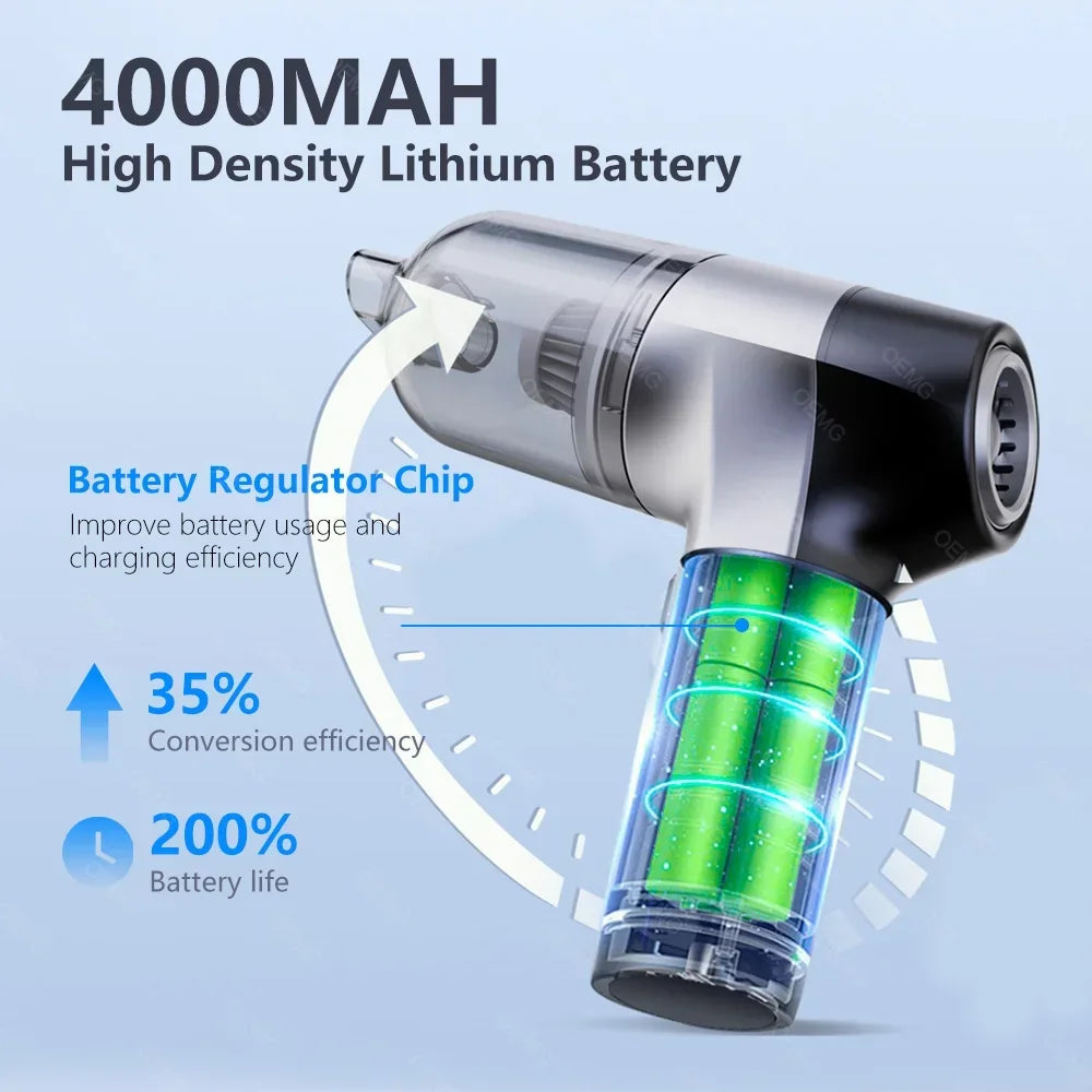 Aspirateur de voiture sans fil puissant de 150 000 Pa, mini aspirateur portatif pour voiture, appareils ménagers et claviers