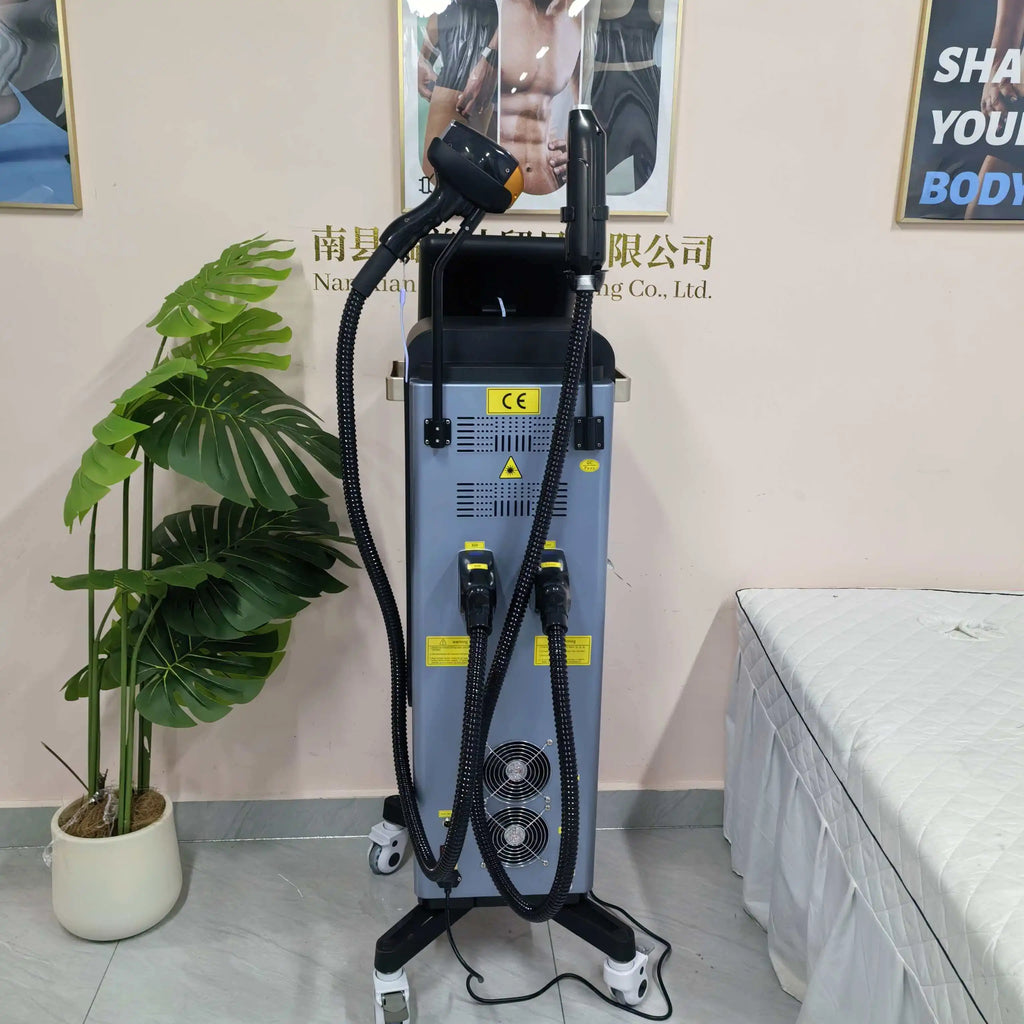 Diode Hair Removal 4 Wavelengths  Pico Tattoo Removal Machine  755nm  FAC Collimation Ice Cooling System Foldable Touch