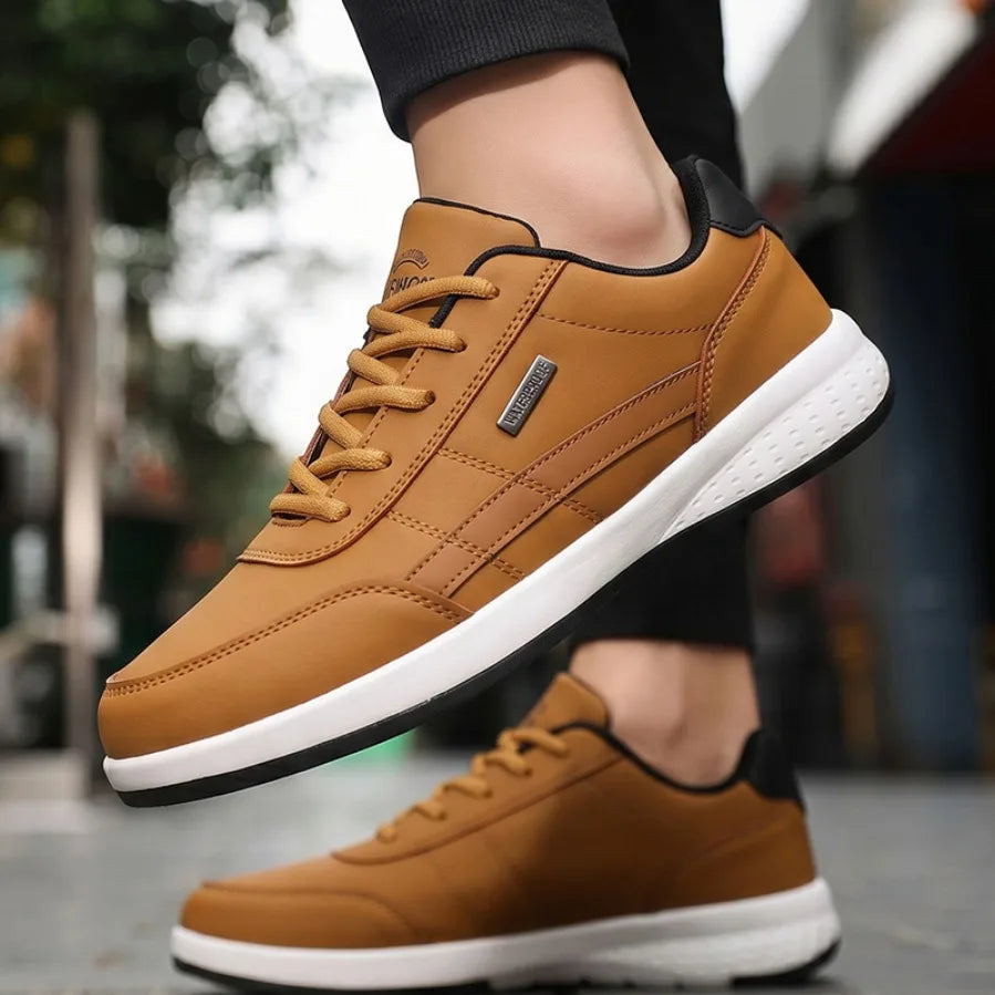 Men's Shoes Spring Autumn Waterproof Walking Sneakers Leisure Male Leather Sports Shoes Non-Slip Footwear Tennis for Men