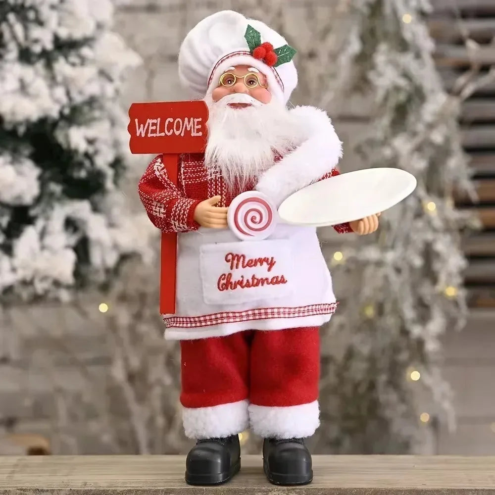 2025 Giant 30cm Christmas Santa Claus Plush Doll Decoration Navidad Party Decor Outdoor Garden Home Xmas Ornaments New Year Gift