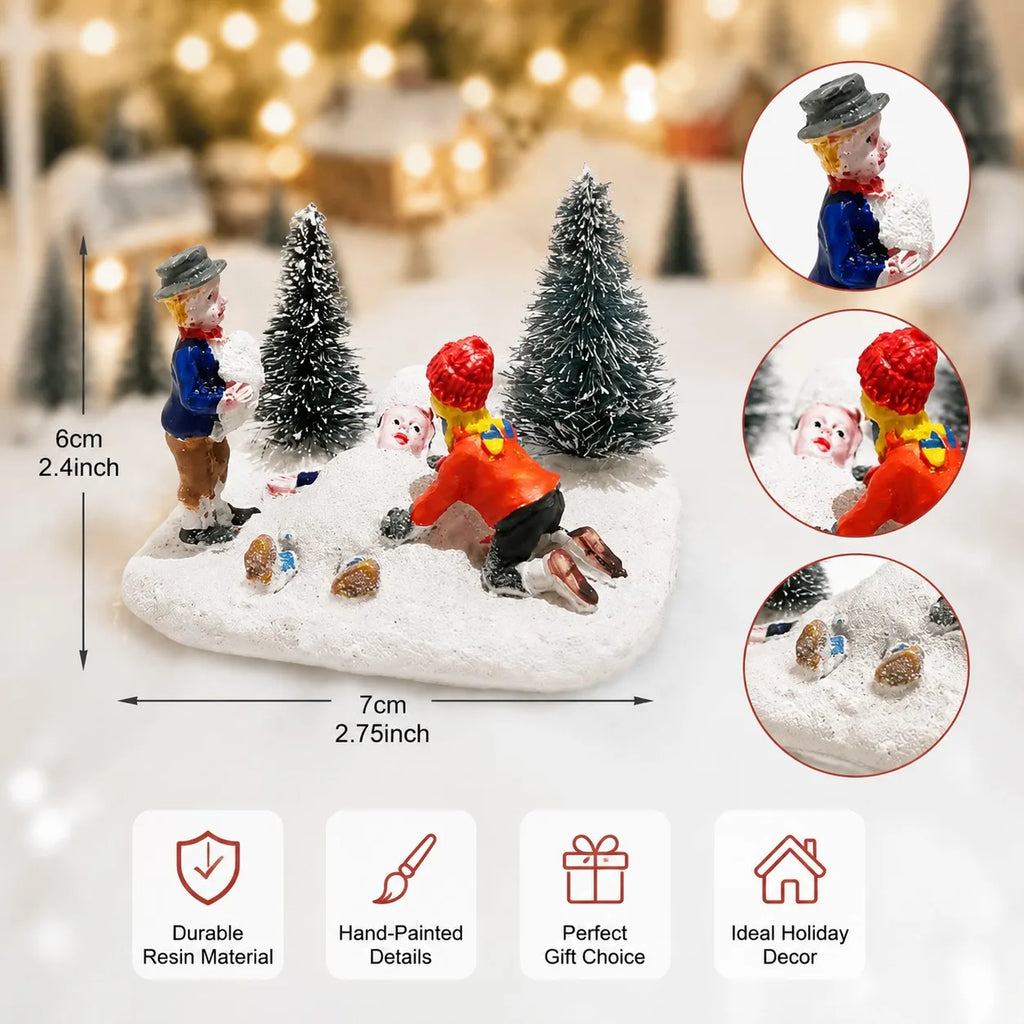 Weihnungsdorf-Set-Zubehör, Spielzeugfiguren für Kinder, sammelbare Modellbaufahrzeuge und -figuren, Dekoration für den Kamin zu Hause, Weihnachtsdekoration