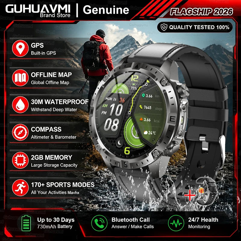 GPS Outdoor AMOLED Smartwatch with Offline Map Feature