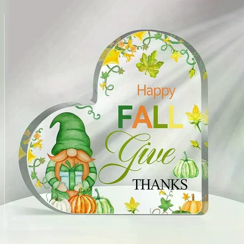 Christmas Atmosphere Heart Acrylic Ornament Desktop Decoration Transparent Stand