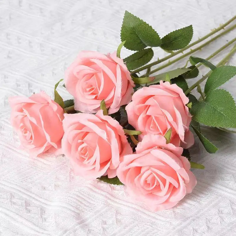 1/5/10/20 Artificial Roses Flowers Rose Branches Artificial Red Roses Realistic Fake Roses Wedding Birthday Home Decoration