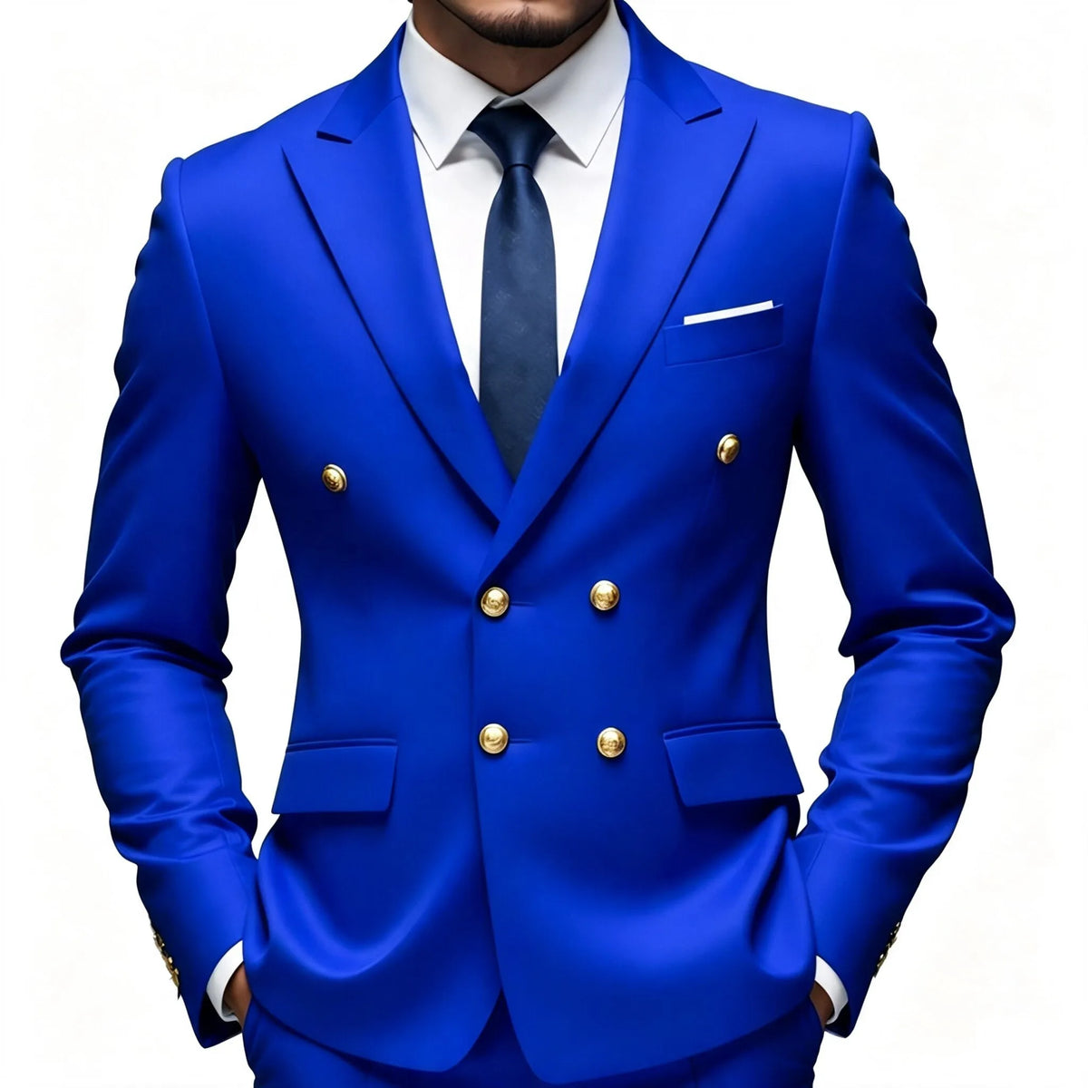 Business Men Suit Double Breasted Coat Jacket Blazer Tuxedos Tailored Peak Lapel Only Jacket