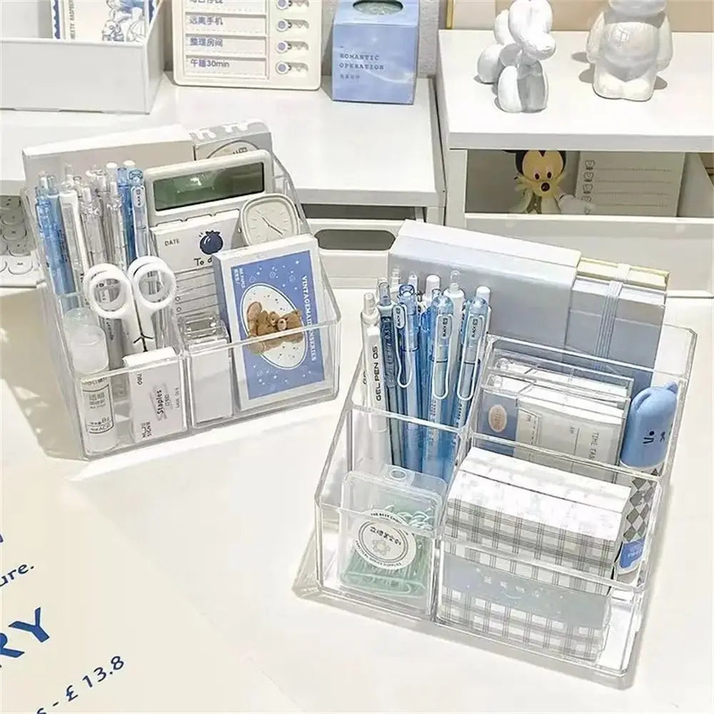 Acrylic Desk Pen Holder with 3 or 5 Compartments