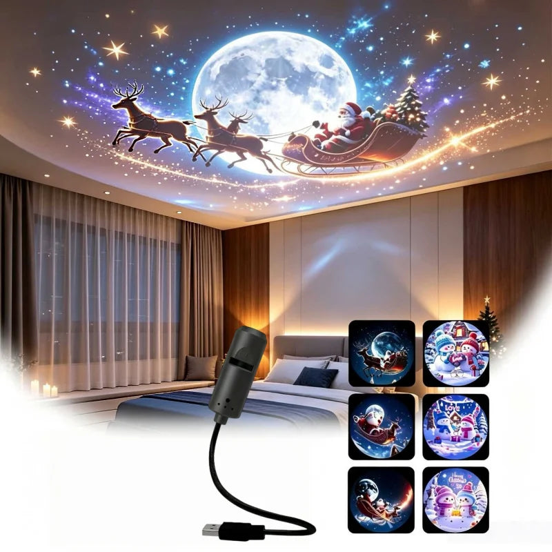 Christmas LED Projector Light 3/6/24pcs Projection Patterns- Adjustable Santa Claus Christmas Tree Night Light Christmas Decor