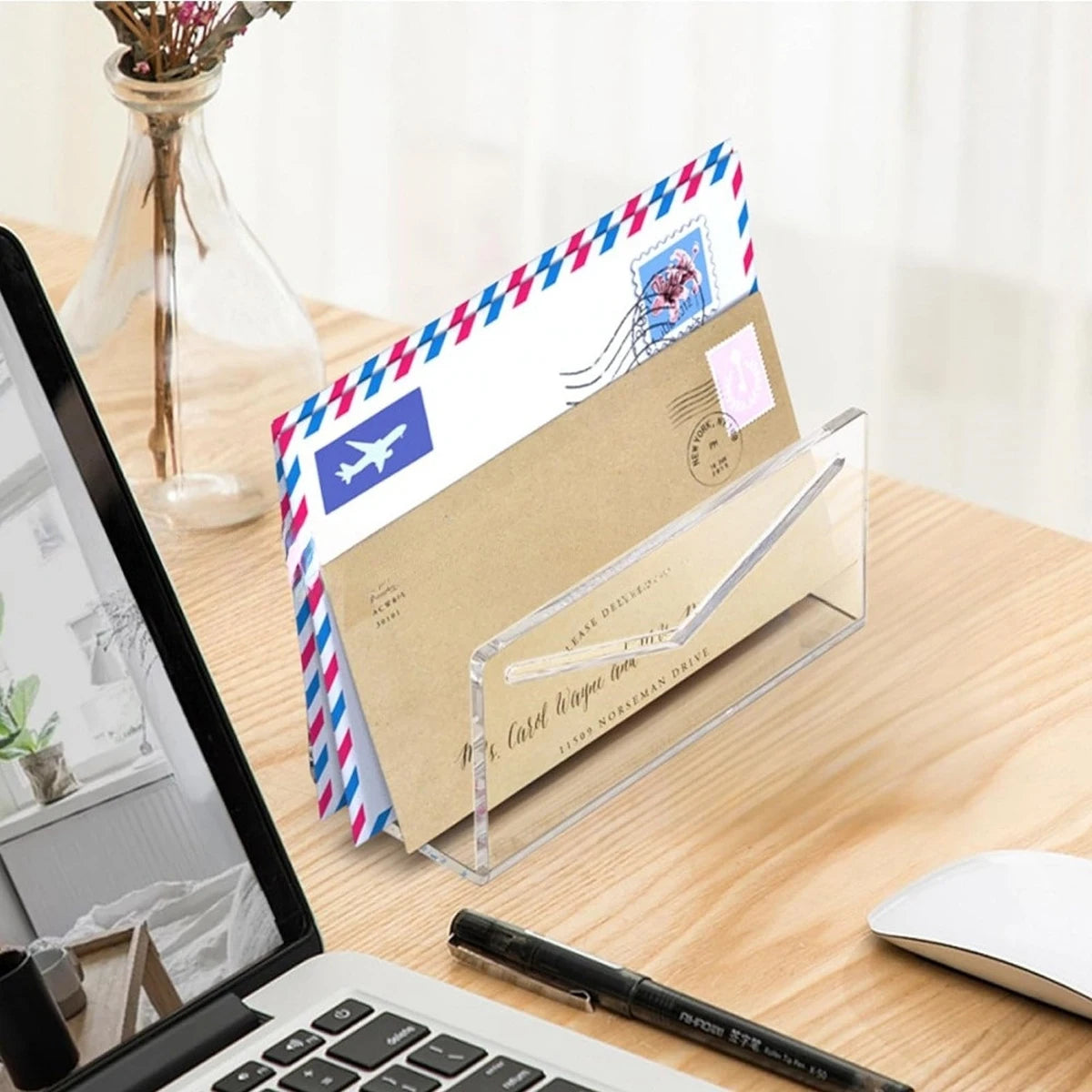Acrylic Desktop Letter and Mail Organizer