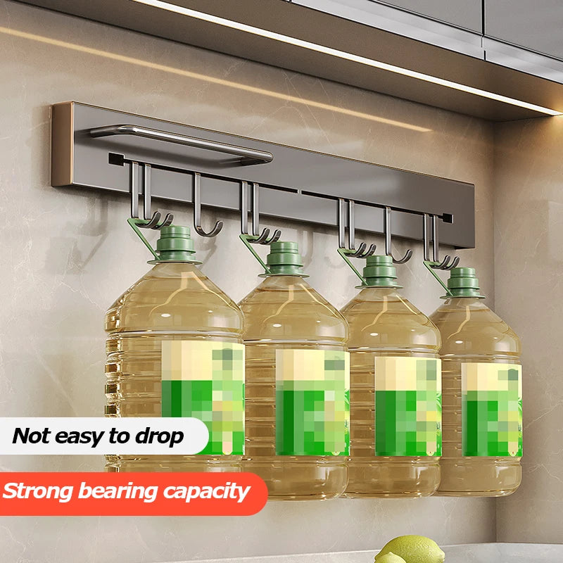 Soporte de acero inoxidable para colgar utensilios de cocina, organizador de pared para cucharas, cuchillos y accesorios de cocina.