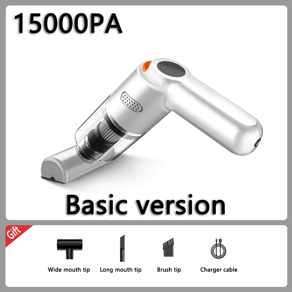 Wireless Mini Vacuum Cleaner 15000PA High Power 120W Cordless Handheld Dust Blower for Car, Home, and Pet Hair