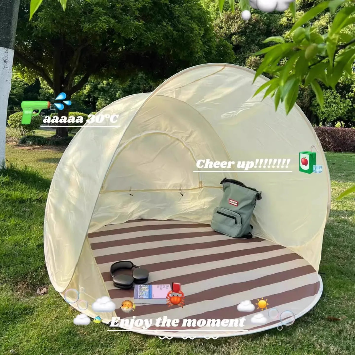 Automatic Pop-Up Camping Tent, Foldable Beach Sun Shelter with Spacious Interior, Fast Opening, Wind-Resistant Rainproof Fabric