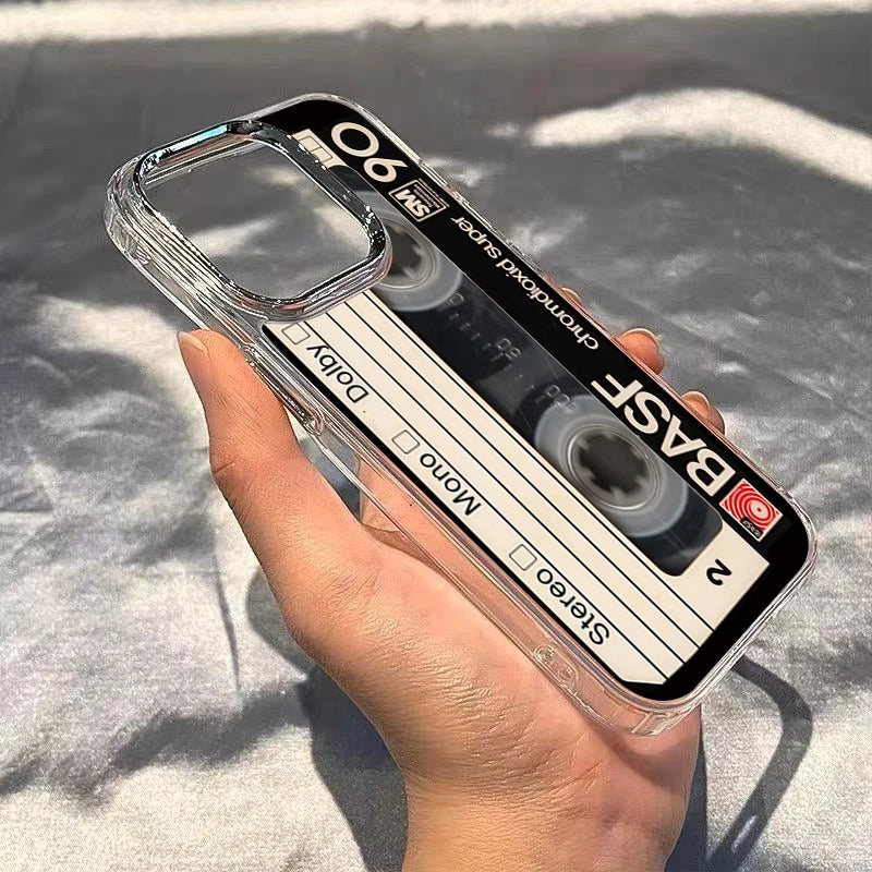 Vintage Cassette Tape Photo Frame Soft Phone Case For iPhone 18 17 16 15 14 13 12 11 Pro Max X XS XR 7 8Plus 16E Shockproof Cove