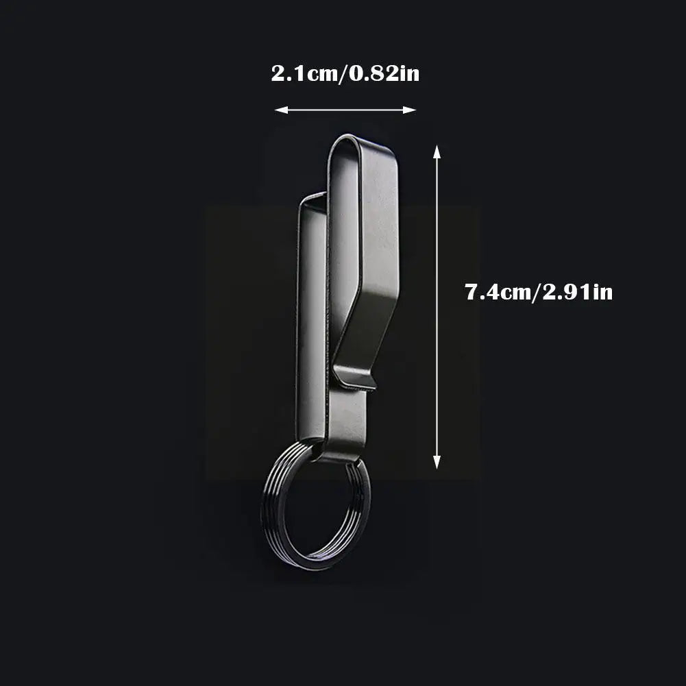 Steel Belt Hook Carabiner Car Keychain Belt Hanger Bottle Hook Camp Water Holder Tactical Outdoor EDC Buckle Tool