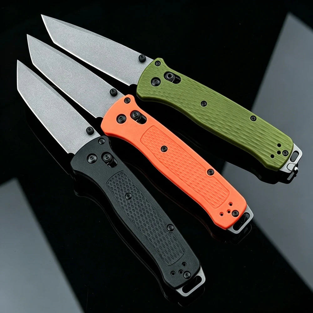 Cuchillo plegable ligero de exterior BM 537 EDC, de gran dureza, para acampada, pesca, aventuras en la naturaleza y escalada. Herramienta portátil para senderismo y trekking, con mango de fibra de nailon. Regalo ideal.