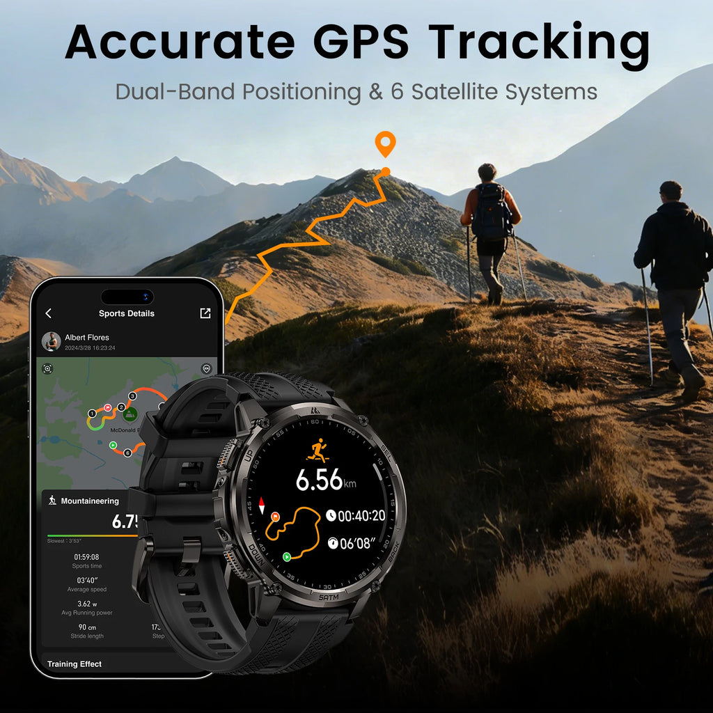 KOSPET TANK T4C smartwatch AMOLED 1,5″ con GPS e torcia