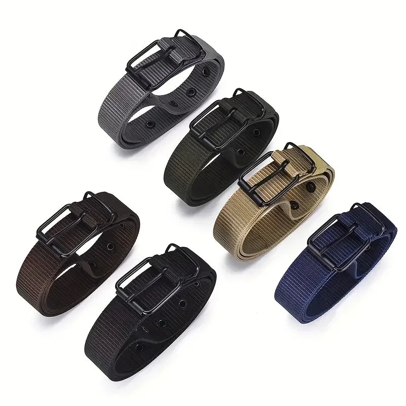 1 Stück Herren-Gürtel aus strapazierfähigem Nylon-Canvas – robuster taktischer Arbeitsgürtel mit stilvoller Steckschließe für den Alltag
