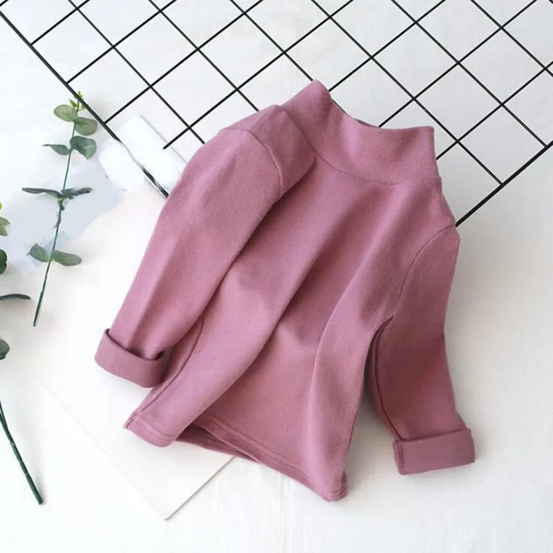 Kids’ Cotton Long-Sleeve Turtleneck Top