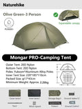 Naturehike Mongar 2 Tent Camping Beach 20D Nylon Waterproof 2 People Tent Mongar UL Ultralight Outdoor 3 Season Backpacking Tent