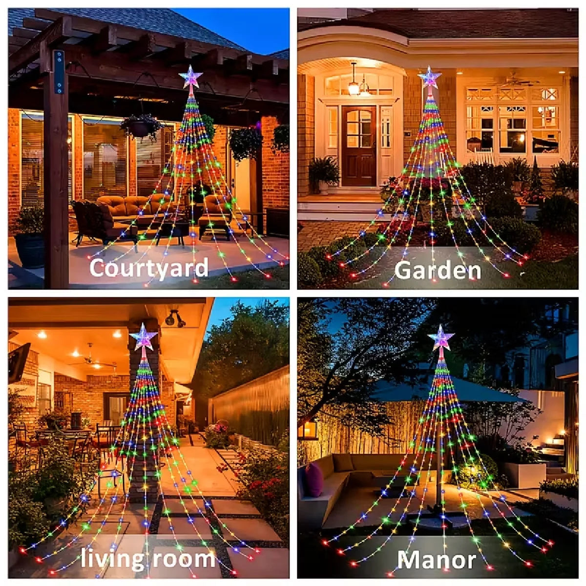 LED Outdoor Christmas String Lights 2/3M USB Waterproof Fairy Lights With 8 Lighting Modes For Garden Christmas Tree Party Decor